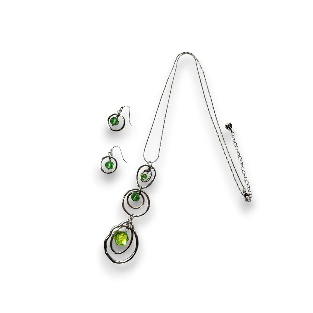 Cato Mint Green Beaded Necklace & Matching Earrings Set - Picture 5 of 8